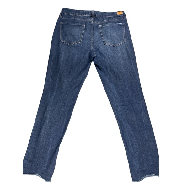 Seven 7 Weekend Slim Fit Jeans Dark Wash Denim Raw Hem Size 14 Stretch High Rise - Picture 8 of 10